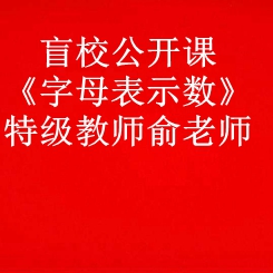 盲校公开课《字母表示数》特级教师俞老